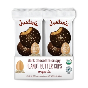 image:imageJustins Cups Dark Chocolate Crispy Peanut Butter Organic 132 Ounce 12 CountOrganic