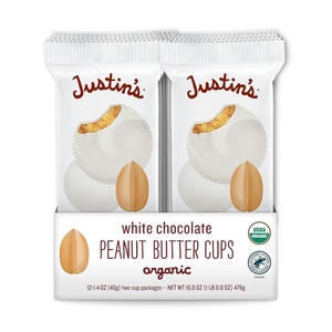 image:imageJustins Organic White Chocolate Peanut Butter Cups Rainforest Alliance Certified Cocoa Glutenfree Responsibly Sourced 14 Ounce Pack of 12
