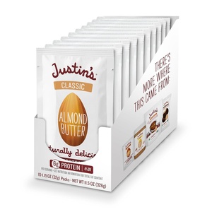 image:imageJUSTINS Classic GlutenFree Almond Butter Squeeze Packs 115 Ounce Pack of 10Classic Almond Butter Pack of 60